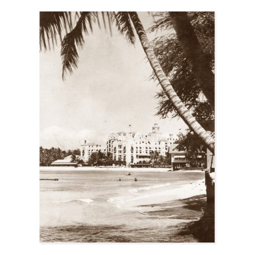 Carte postale rose vintage de palais de Honolulu H