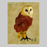 Carte postale rouge d'or vintage de monogramme de  cartes postales