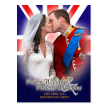 Carte postale royale de baiser de mariage de Willi