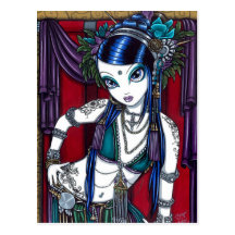 Carte postale tribale de danseuse du ventre de fus