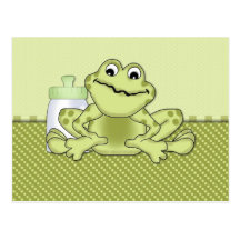 Carte postale verte de bébé de Froggy