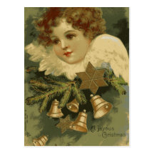 Carte postale victorienne d'ange de Noël