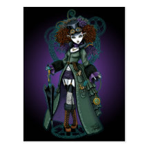 Carte postale victorienne d'ange de vampire de Ste