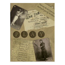 Carte postale vintage d'album au "base-ball"