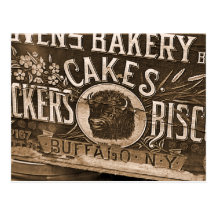 Carte postale vintage d'annonce de boulangerie