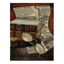 Carte postale vintage de lecture
