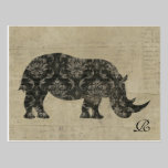 Carte postale vintage de monogramme de silhouette  cartes postales