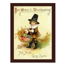 Carte postale vintage de thanksgiving