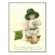 Carte postale vintage du jour de St Patrick d'Irla