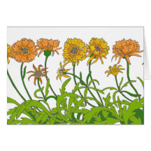 Carte pour notes de fleurs de soucis