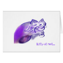 Carte pour notes de "Kitty au repos"