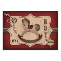 Carte pour notes de rappel de bébé de cowboy cartes de visite professionnelles