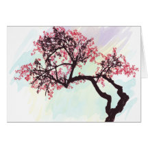 Carte pour notes japonais de fleur de cerisier