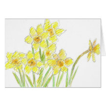 Carte pour notes jaune de fleur d'aquarelle de jon