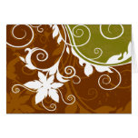 Carte pour notes orange de silhouette de fleur