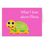 Carte pour notes personnalisé par tortue mignonne 