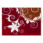 Carte pour notes rouge de silhouette de fleur