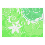 Carte pour notes vert de silhouette de fleur