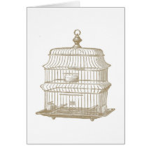 Carte pour notes vintage de cage à oiseaux…