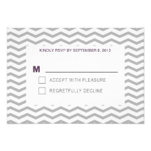 Carte pourpre de #84 Chevron RSVP Bristol Personnalisé