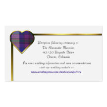 Carte pourpre de clôture de mariage de coeur de pl modèles de cartes de visite