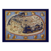 Carte Ptolemaic antique vintage du monde, 1482 Cartons D'invitation Personnalisés