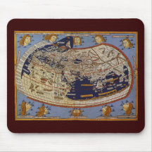 Carte Ptolemaic antique vintage du monde, 1482 Tapis De Souris