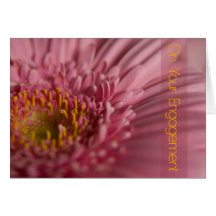 Carte rose de félicitation de fiançailles de Gerbe