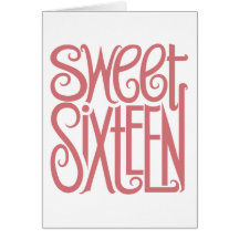 Carte rose de sweet sixteen