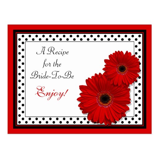 Carte rouge de recette de marguerite de Gerbera po Carte Postale