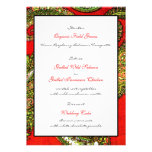 Carte rouge vive de menu de réception de mariage faire-part