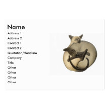 Carte somnolente de profil de chats siamois cartes de visite personnelles