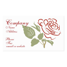 Carte stylisée de profil de rose rouge carte de visite