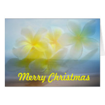 Carte tropicale de Joyeux Noël de frangipani de pl