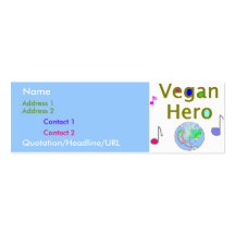 Carte végétalienne de profil de héros modèle de carte de visite