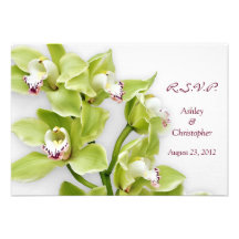 Carte verte de la réponse RSVP de mariage d'orchid Bristols