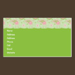 Carte verte et rose de profil de Paisley cartes professionnelles