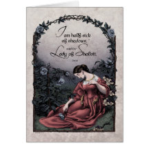 Carte victorienne d'art de Tennyson "Madame de Sha