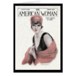 Carte vierge de femme d'Américain du cru 1919 de K