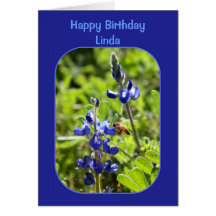 Carte vierge de joyeux anniversaire de Linda de Bl