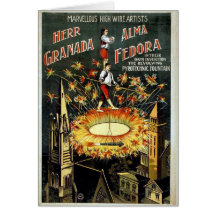 Carte vintage d'affiche de cirque de KRW - customi