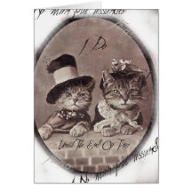 Carte vintage de chats d'amour