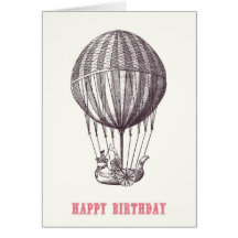 Carte vintage de joyeux anniversaire de ballon