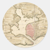Carte vintage de La Havane Cuba (1740) autocollants