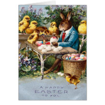 Carte vintage de lapin de Pâques