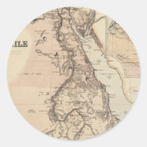 Carte vintage de l'Egypte et du Nil (1885) autocollants