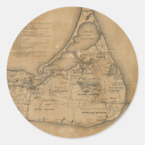 Carte vintage de Nantucket (1869) autocollants