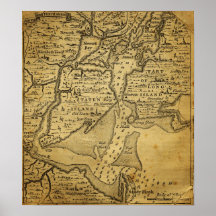 Carte vintage de New York Affiches