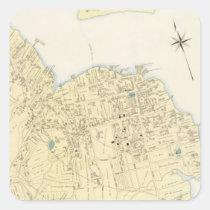 Carte vintage de port Maine (1897) de barre autocollants