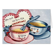 Carte vintage de Saint-Valentin pour des enfants